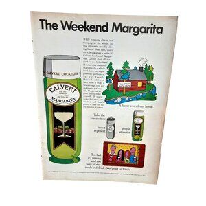 1968 Calvert Weekend Margarita Ad Vintage Cocktail Liquor Print Ad